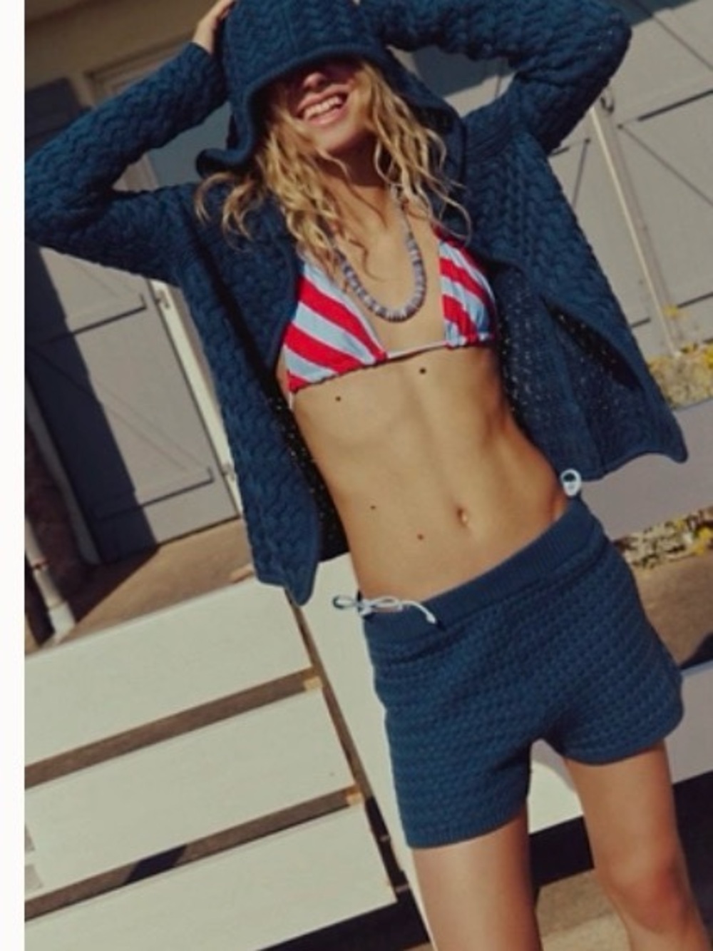 Free People Laguna Love Sweater Set navy small/medium